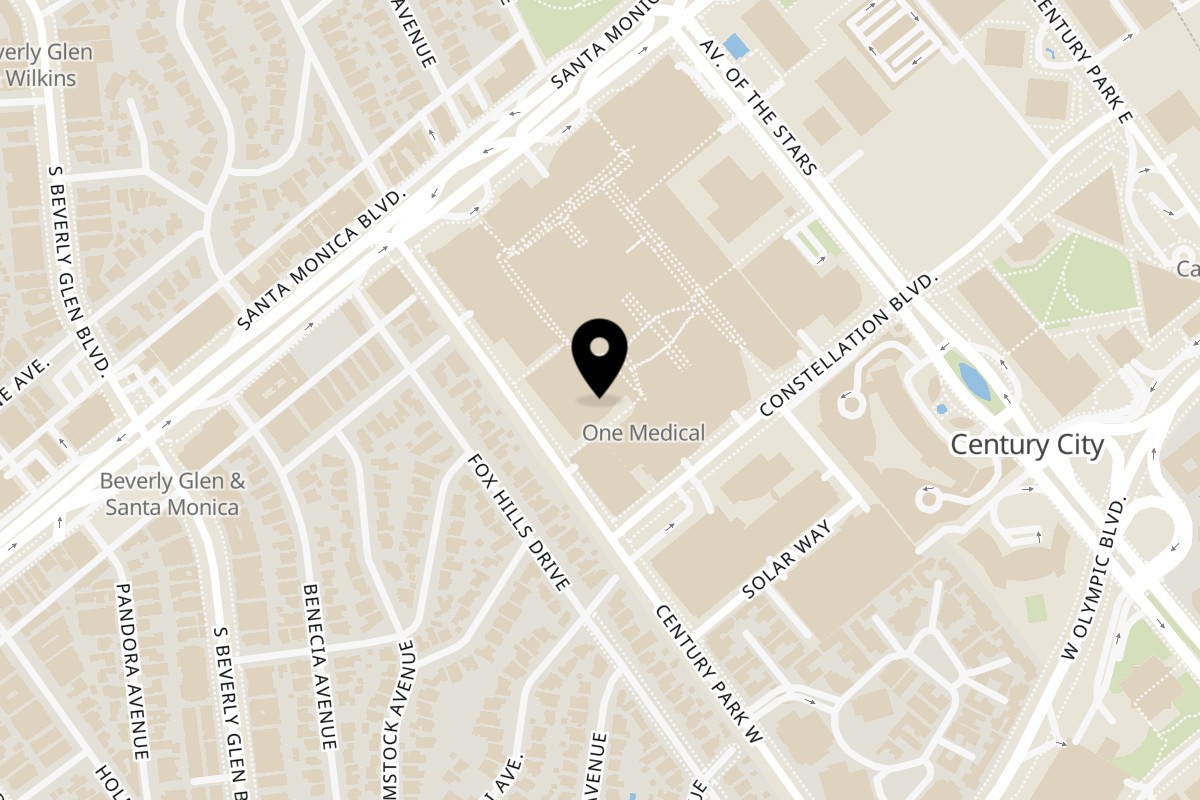 Map showing the location of La Vaca Brazilian Grill Los Angeles on 10250 Santa Monica Blvd in Los Angeles